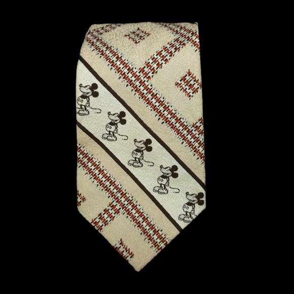 Classic Mickey Mouse Cervantes Tie Vintage Walt Disney Productions Qiana Nylon - Picture 2 of 12